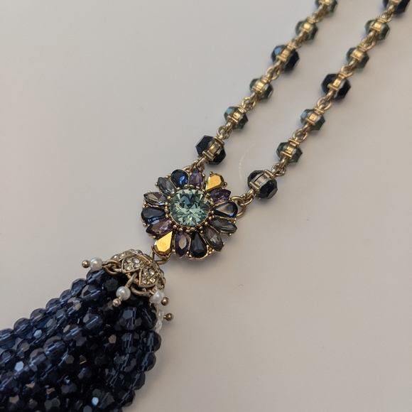 MARCHESA *NWT* Celestial Pendant Beaded Tassel Necklace - Picture 6 of 16